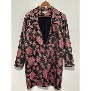 For Love & Lemons Luella Whimsigoth Dark Romantic Coat M Black Pink Gld Vampcore